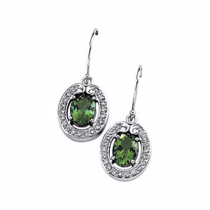 66164:60001:P Green Tourmaline & Diamond Earrings