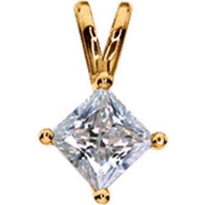 66201:60001:P Charles & Colvard Moissanite® Princess 4-Prong Pendant