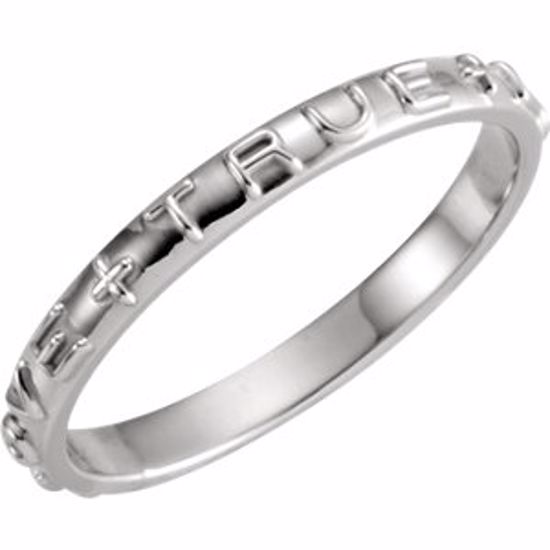 R16617KIT:136256:P Sterling Silver True Love Chastity Ring with Packaging Size 8