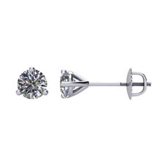 66230:60002:P 14kt White 1/2 CTW Diamond Threaded Post Earrings