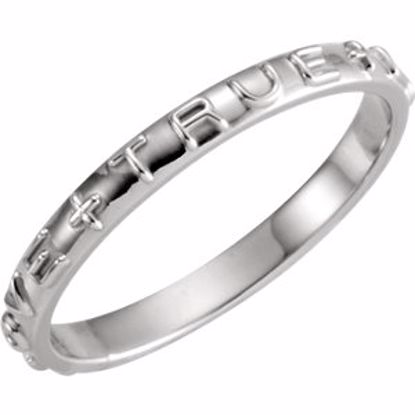 R16617KIT:136260:P Sterling Silver True Love Chastity Ring with Packaging Size 12