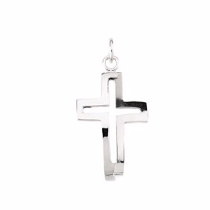 R42132:100005:P 14kt White 19x13mm CrossFish&trade; Pendant