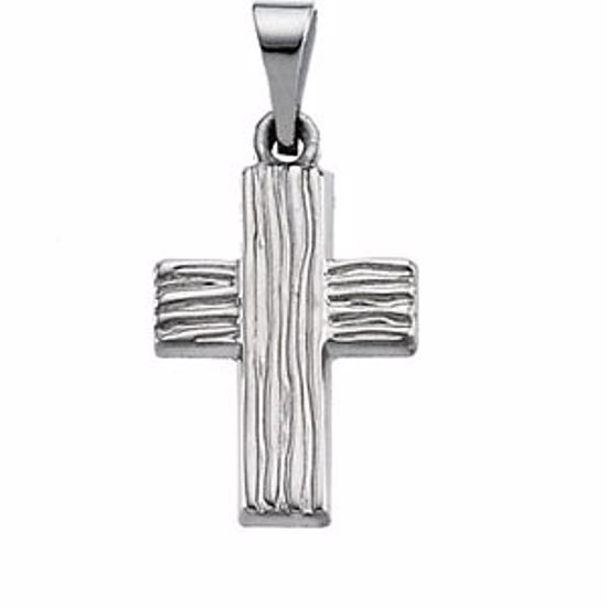 R41030KIT:165625:P 14kt White 13x10mm The Rugged Cross® Pendant