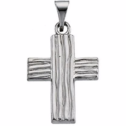 R41030KIT:165635:P 14kt White 18x14.5mm The Rugged Cross® Pendant