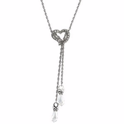 R45078KIT:60001:P Sterling Silver 13.25x14.5mm Heart of Tears Lariat