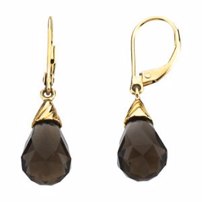 66319:60001:P 14kt Yellow Smoky Quartz Earrings