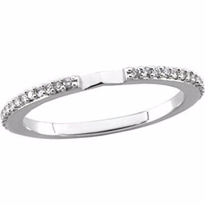 66361:100035:P 14kt White 1/8 CTW Diamond Band for 5.5mm Asscher Ring