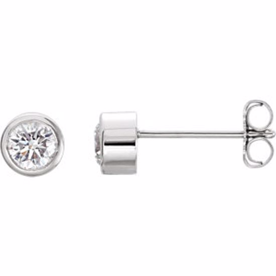 66411:126559:P Platinum 1/2 CTW Bezel Set Friction Post Stud Earrings