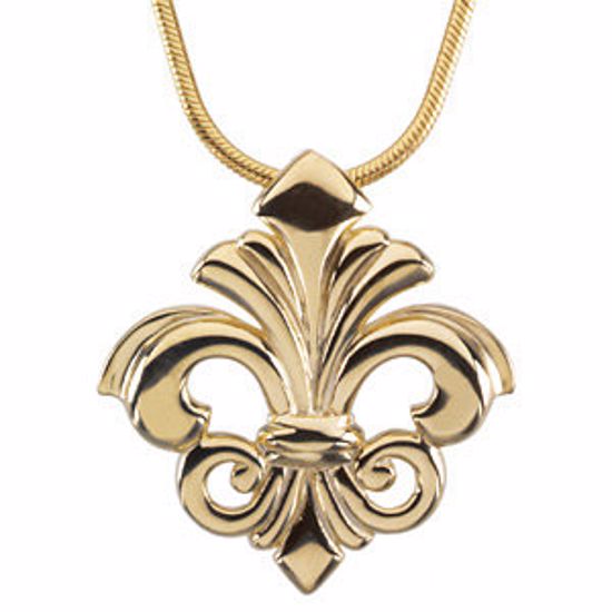 69062:83896:P Fleur-de-lis Pendant on a 18" Round Snake Chain