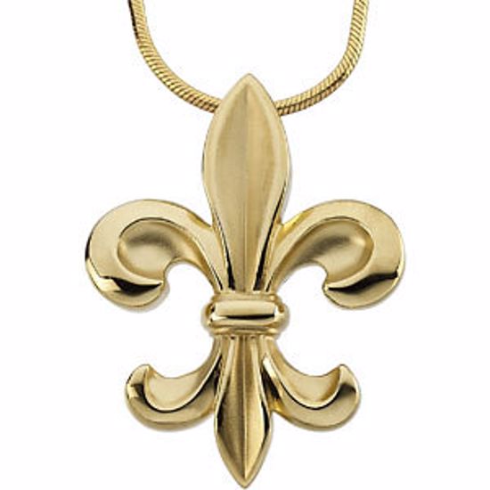 69064:83800:P Fleur-de-lis Pendant on a 18" Round Snake Chain