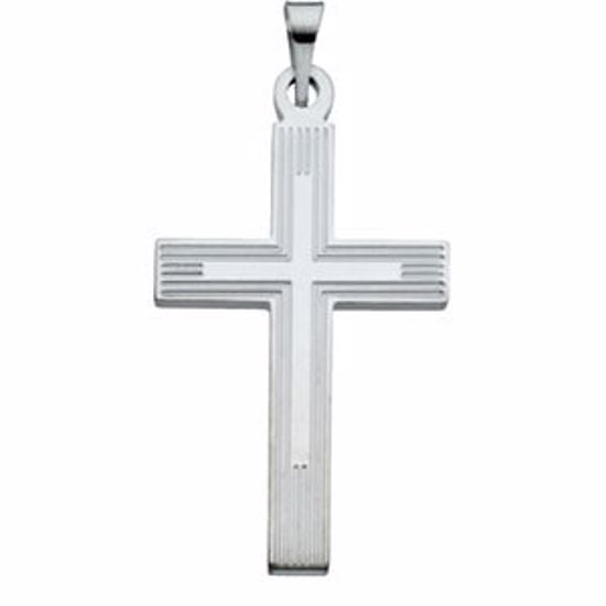 R16155:306441:P Sterling Silver 25x16mm Cross Pendant