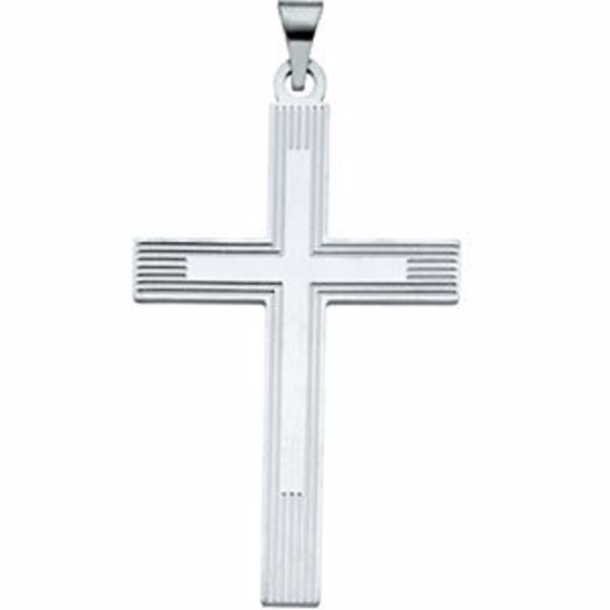 R16155:306442:P Sterling Silver 39x26mm Cross Pendant