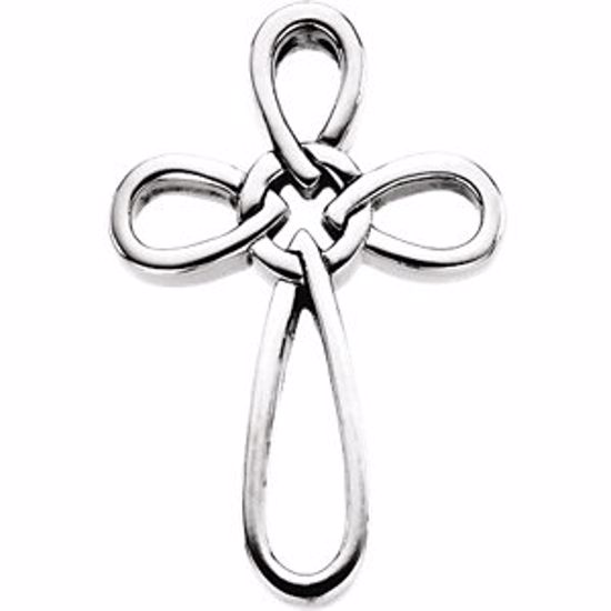 R41539:306475:P Sterling Silver 34.25x24mm Cross Pendant