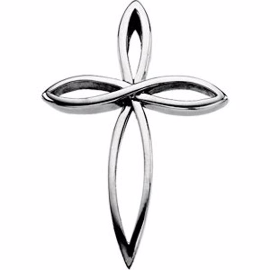 R41529:306476:P Sterling Silver 36.5x26.25mm Cross Pendant 