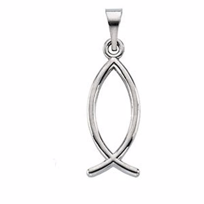 R16994:306481:P Sterling Silver 19x7.5mm Ichthus (Fish) Pendant