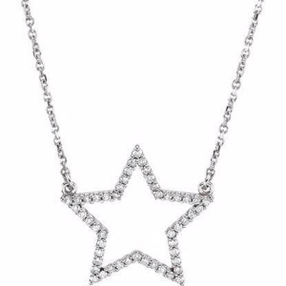 66414:100001:P 14kt White 1/4 CTW Diamond Star 16" Necklace