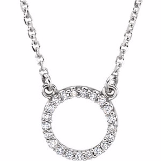 66417:100001:P 14kt White 1/10 CTW Diamond Circle 16" Necklace