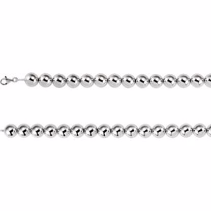 CH876:60001:P Sterling Silver 16mm Bead 8" Chain
