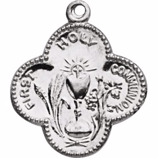 R41356:252304:P Sterling Silver 17.75mm First Holy Communion Medal