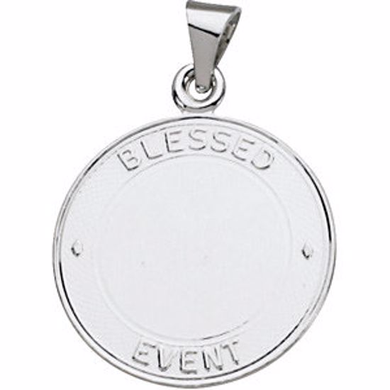 R16432:103650:P Sterling Silver 19mm Blessed Event Medal