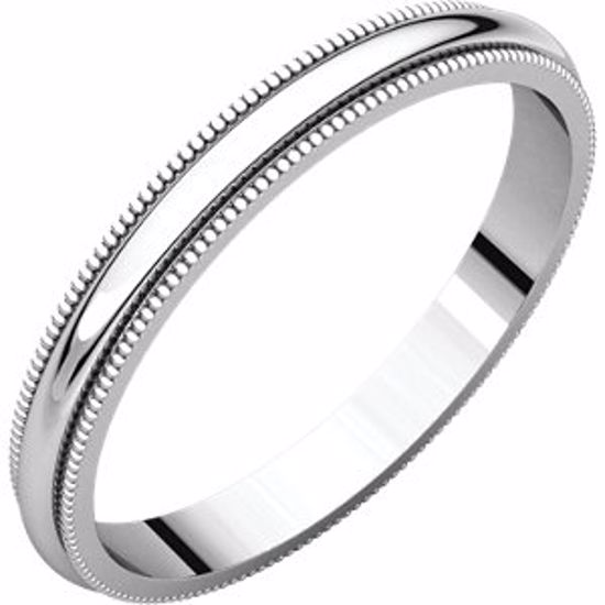 MG8.5:149752:P 10kt White 2.5mm Milgrain Band