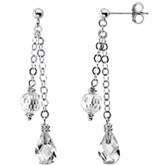 66479:60003:P Sterling Silver Cubic Zirconia Earrings