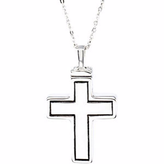 R45118KIT:60001:P Sterling Silver Cross Ash Holder 20" Necklace