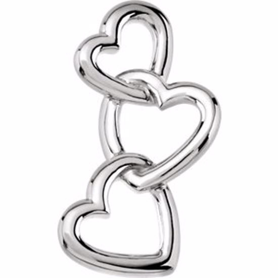 83006:307111:P Sterling Silver Linked Hearts Pendant