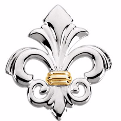 84288:102:P Two Tone Fleur-de-lis Pendant