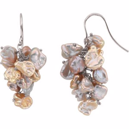 66600:60001:P Freshwater Keshi Cultured Pearl Earrings