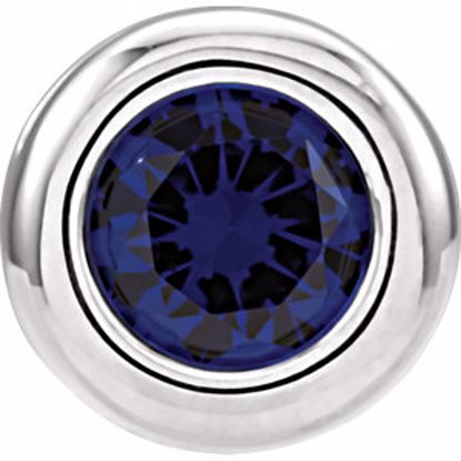 81668:22050:P 14kt White Imitation Sapphire "September" Birthstone Pendant Slide