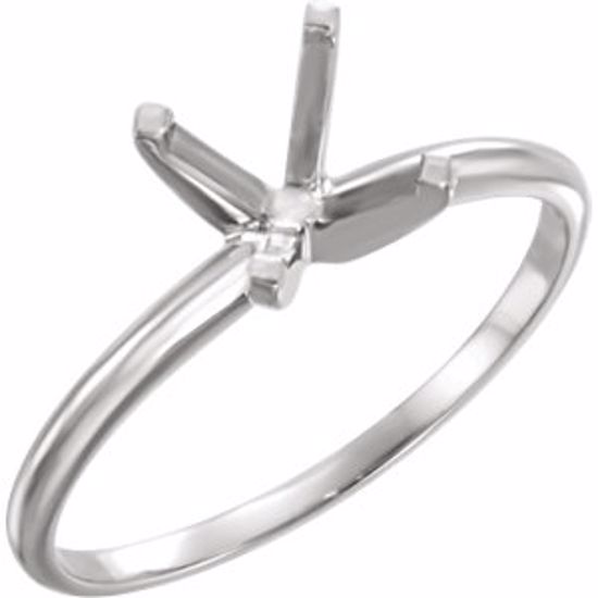 150522:1002:P 14kt White 6.6-7.2mm Round Engagement Ring Mounting