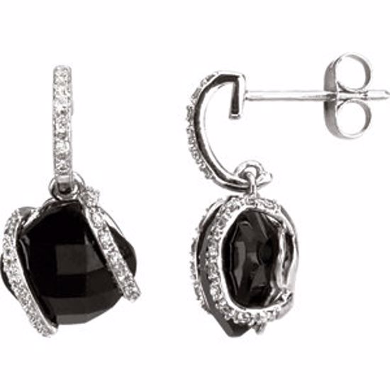 66622:60001:P Onyx & Diamond Earrings