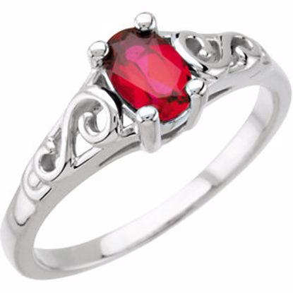 19335:60013:P Sterling Silver January Imitation Birthstone Ring 