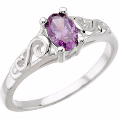 19335:60014:P Sterling Silver February Imitation Birthstone Ring 