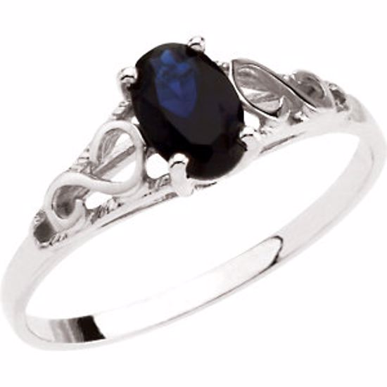 19335:60021:P Sterling Silver September Imitation Birthstone Ring 