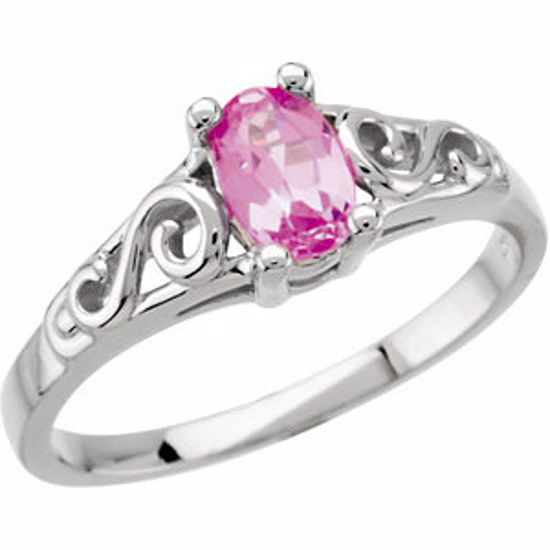 19335:60022:P Sterling Silver October Imitation Birthstone Ring 