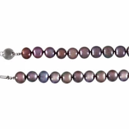 66660:106:P Sterling Silver Freshwater Cultured Black Pearl 18" Necklace