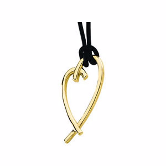 69146:82985:P Heart Pendant on an 18" Black Leather Cord