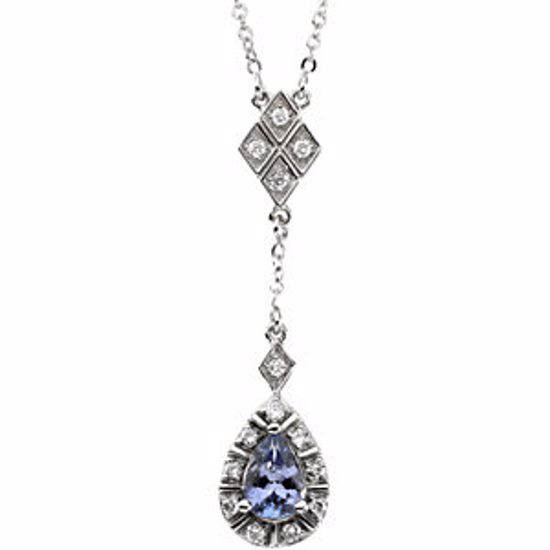 64008:60001:P Genuine Tanzanite & Diamond Necklace