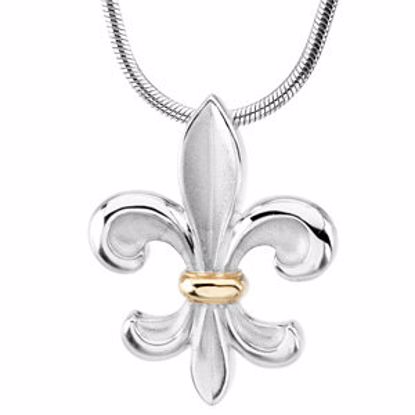 69156:84285:P Fleur-de-lis Pendant on an 18" Snake Chain