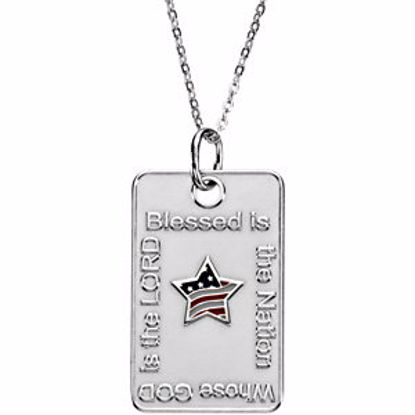 R45134KIT:60001:P Blessed is the Nation Star Dogtag Necklace