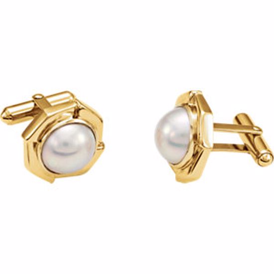 66779:84391:P Mabé Cultured Pearl Cuff Links