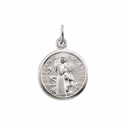 R41361:252315:P 14kt White 10.15x12mm St. Francis of Assisi Medal