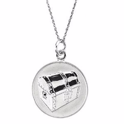 R45110:1000:P Sterling Silver 20mm Beautiful Treasure 18" Necklace with Box