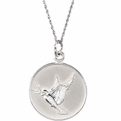 R45114:1000:P Sterling Silver 20mm Seeking Forgiveness Pendant 18" Necklace