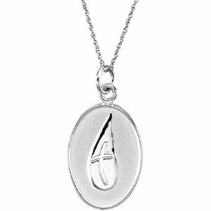 R45117:1000:P Sterling Silver 21x15.2mm Loss of a Friend 18" Necklace with Box