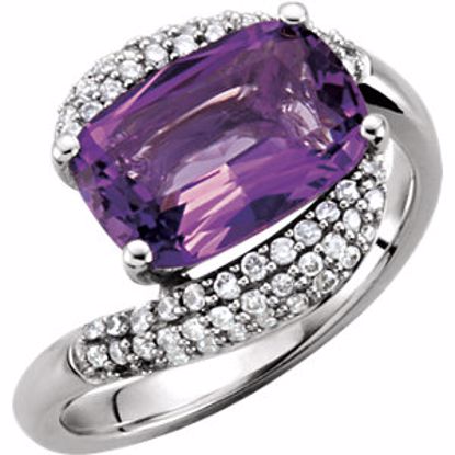 67005:100000:P 14kt White Amethyst & 3/8 CTW Diamond Ring