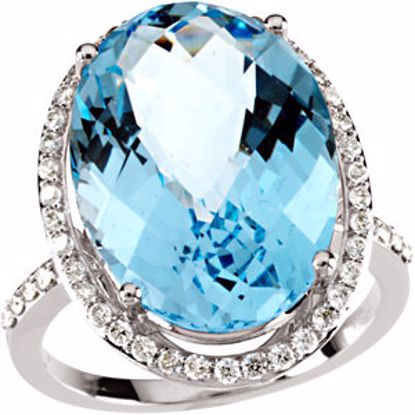 66949:102:P 14kt White Sky Blue Topaz & 1/2 CTW Diamond Ring