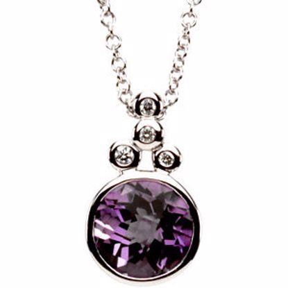 66967:101:P 14kt White Amethyst .04 CTW Diamond Necklace